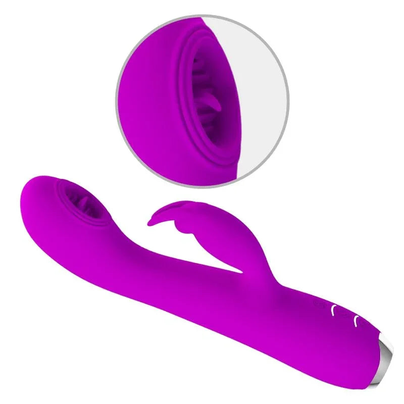 PRETTY LOVE - RACHEL VIBRADOR RECARGABLE CON ONDAS ESTIMULADORAS MORADO - Nuvica