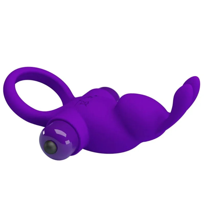 PRETTY LOVE - ANILLO VIBRADOR I CONEJO PARA PENE MORADO - Nuvica