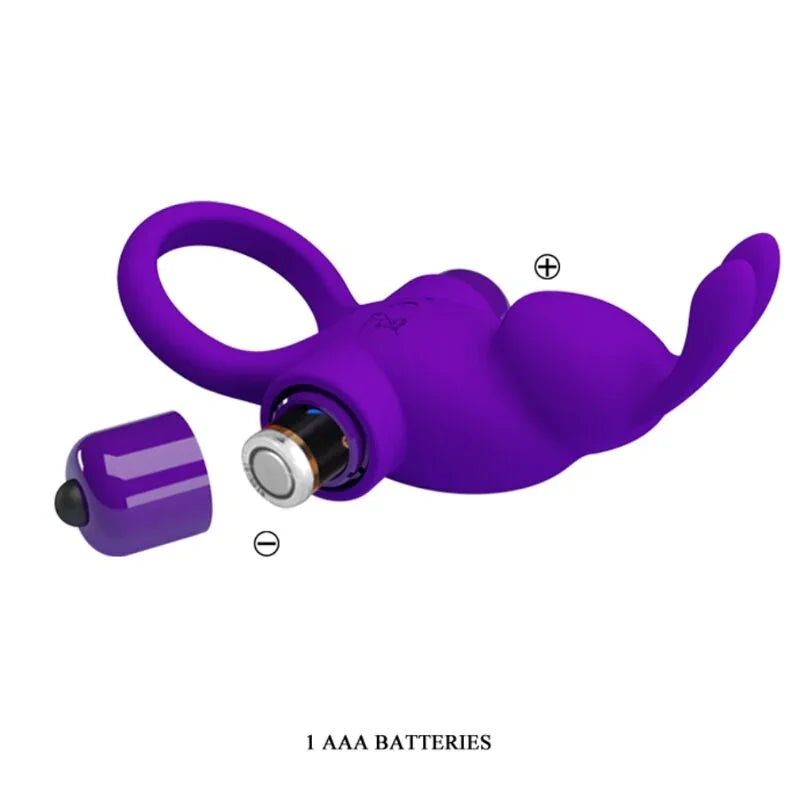 PRETTY LOVE - ANILLO VIBRADOR I CONEJO PARA PENE MORADO - Nuvica