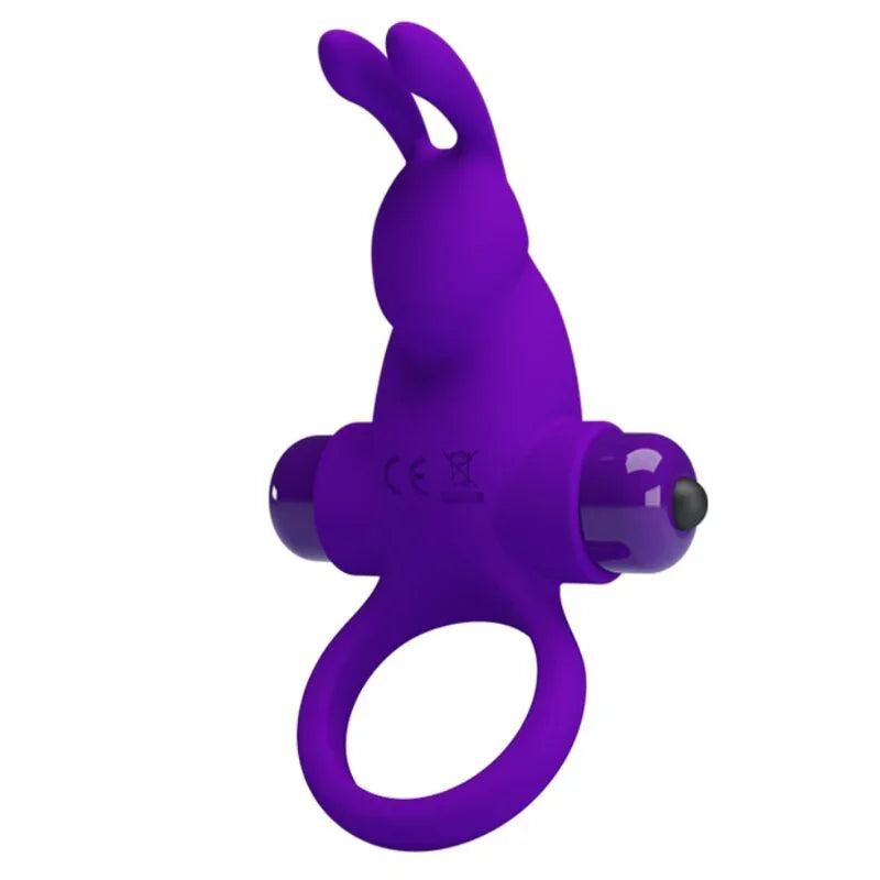 PRETTY LOVE - ANILLO VIBRADOR I CONEJO PARA PENE MORADO - Nuvica
