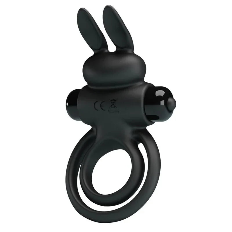 PRETTY LOVE - ANILLO VIBRADOR III CONEJO PARA PENE NEGRO - Nuvica