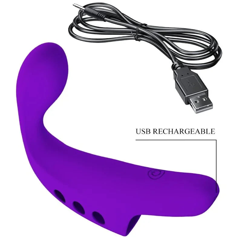 PRETTY LOVE - GORGON VIBRADOR DE DEDO RECARGABLE MORADO - Nuvica