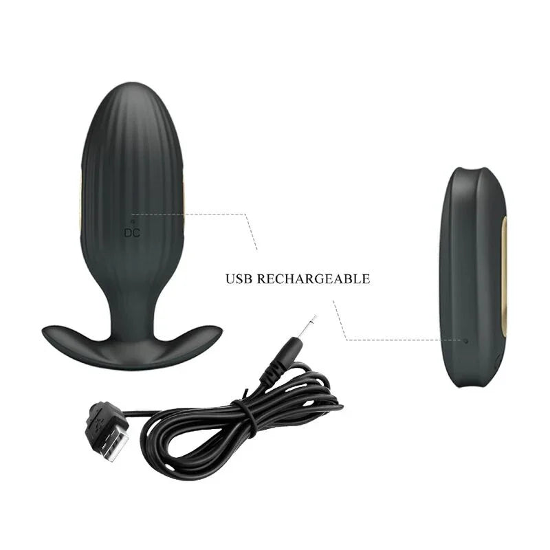 PRETTY LOVE - KELLY PLUG ANAL VIBRADOR RECARGABLE NEGRO - Nuvica