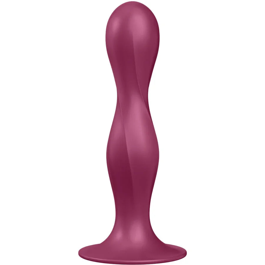 SATISFYER - DOUBLE BALL-R DILDO SILICONA GRANATE - Nuvica