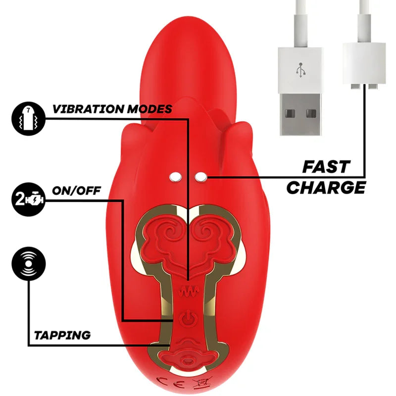 MIA - SELENA ESTIMULADOR VIBRATING + TAPPING ROJO - Nuvica