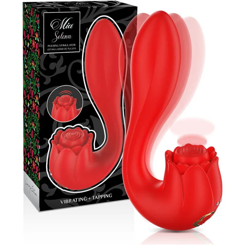 MIA - SELENA ESTIMULADOR VIBRATING + TAPPING ROJO - Nuvica