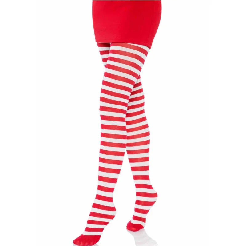 LEG AVENUE - MEDIAS DE RAYAS BLANCO/ROJO - Nuvica