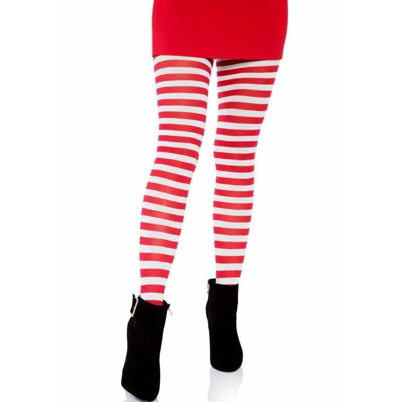 LEG AVENUE - MEDIAS DE RAYAS BLANCO/ROJO - Nuvica
