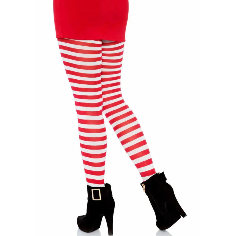 LEG AVENUE - MEDIAS DE RAYAS BLANCO/ROJO - Nuvica