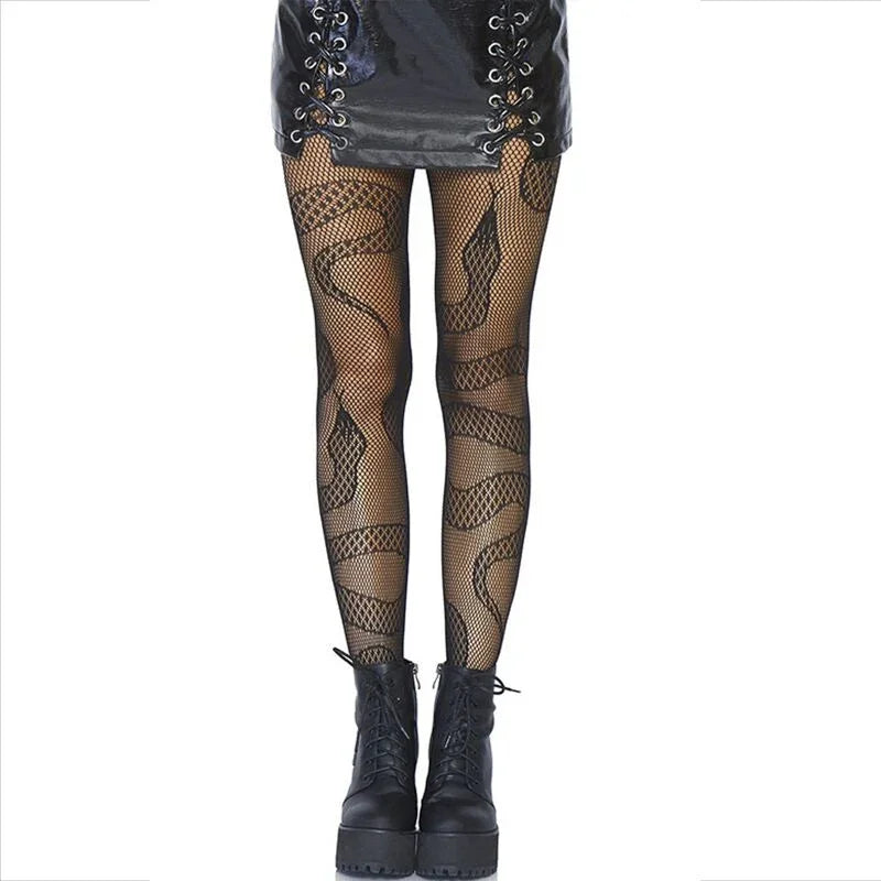 LEG AVENUE - MEDIAS DE RED SERPIENTES NEGRO - Nuvica