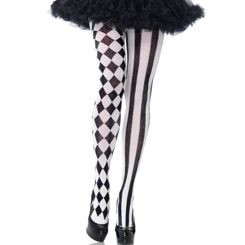 LEG AVENUE - MEDIAS ARLEQUIN NEGRO/BLANCO - Nuvica