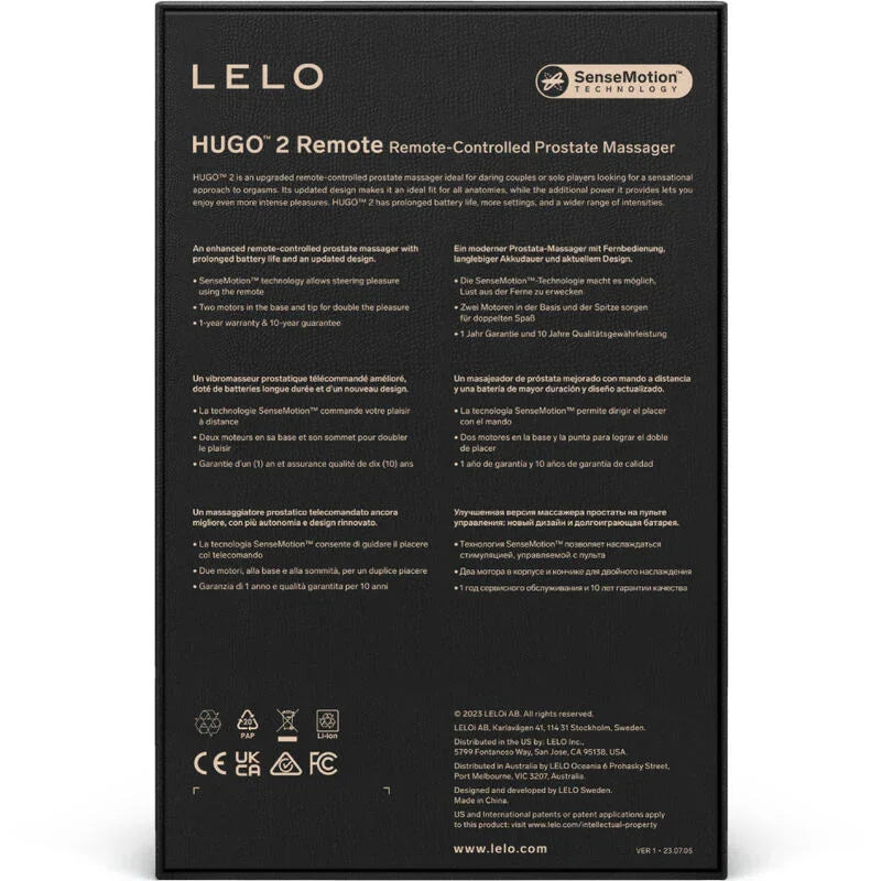LELO - HUGO 2 MASAJEADOR DE PROSTATA CONTROL REMOTO VERDE - Nuvica