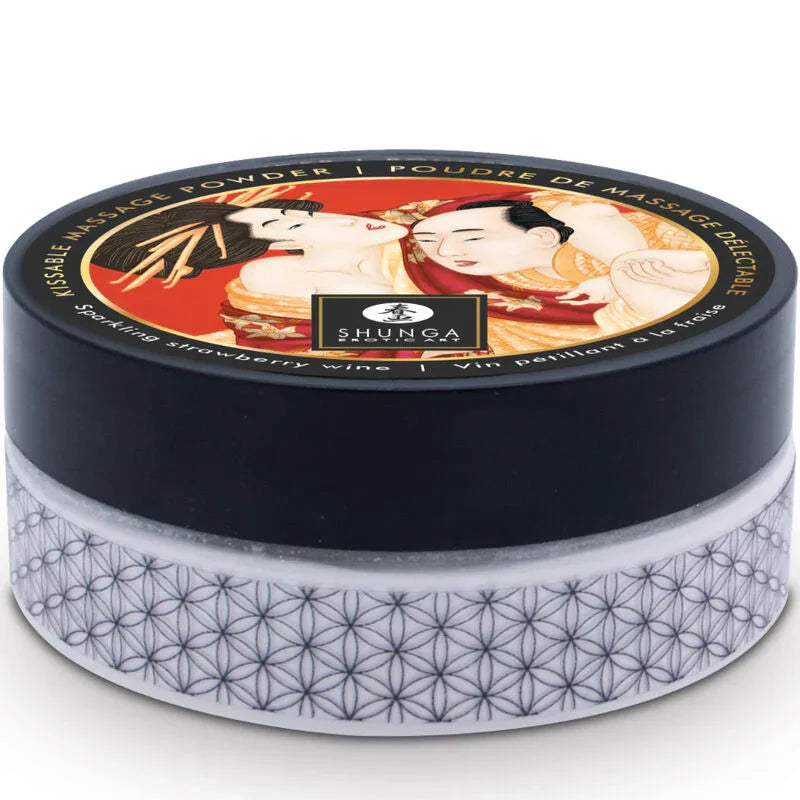 SHUNGA - KIT POLVOS DE MASAJE COMESTIBLE FRESA - Nuvica