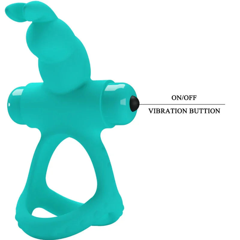 PRETTY LOVE - FIGGY ANILLO VIBRADOR RABBIT VERDE - Nuvica