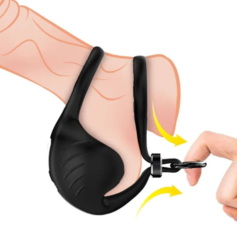 ARMONY - MANTA ANILLO VIBRADOR TESTÍCULOS CONTROL REMOTO NEGRO - Nuvica