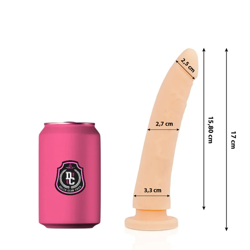 DELTA CLUB - DILDO REALISTA NATURAL SILICONA MEDICA 17 CM -O- 3 CM - Nuvica