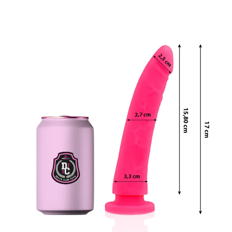 DELTA CLUB - DILDO REALISTA ROSA SILICONA MEDICA 17 CM -O- 3 CM - Nuvica