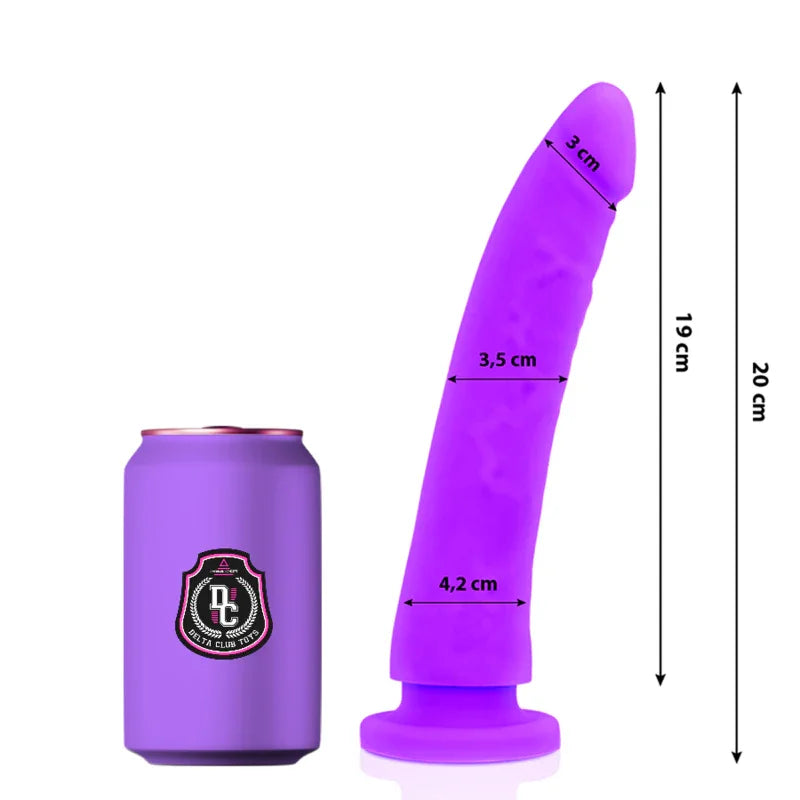 DELTA CLUB - DILDO REALISTA LILA SILICONA MEDICA 20 CM -O- 4 CM - Nuvica