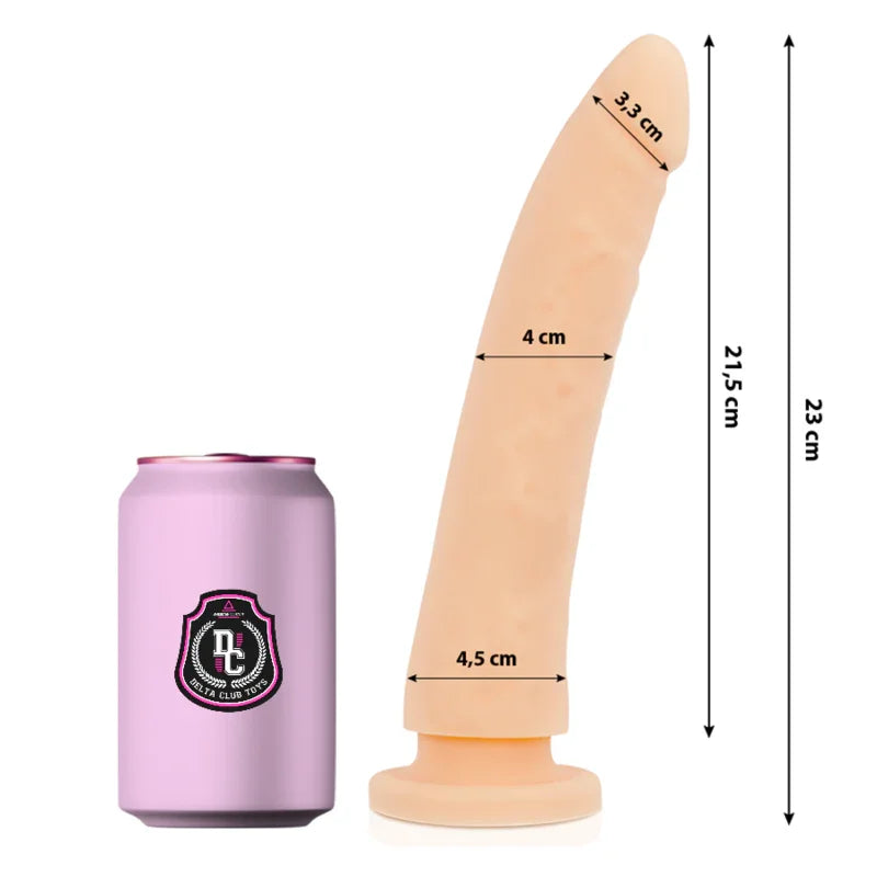 DELTA CLUB - DILDO REALISTA NATURAL SILICONA MEDICA 23 CM -O- 4.5 CM - Nuvica