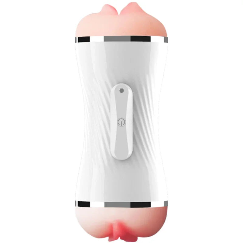 ARMONY - MASTURBADOR VIBRADOR DOBLE VAGINA & BOCA BLANCO - Nuvica