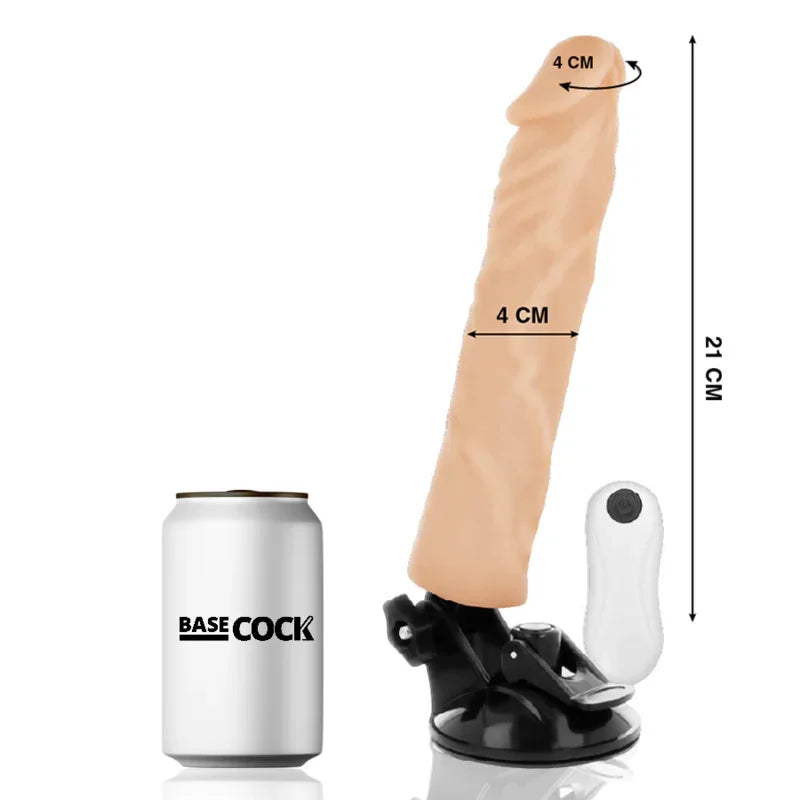 BASECOCK - VIBRADOR REALÍSTICO CONTROL REMOTO NATURAL 21 CM -O- 4 CM - Nuvica