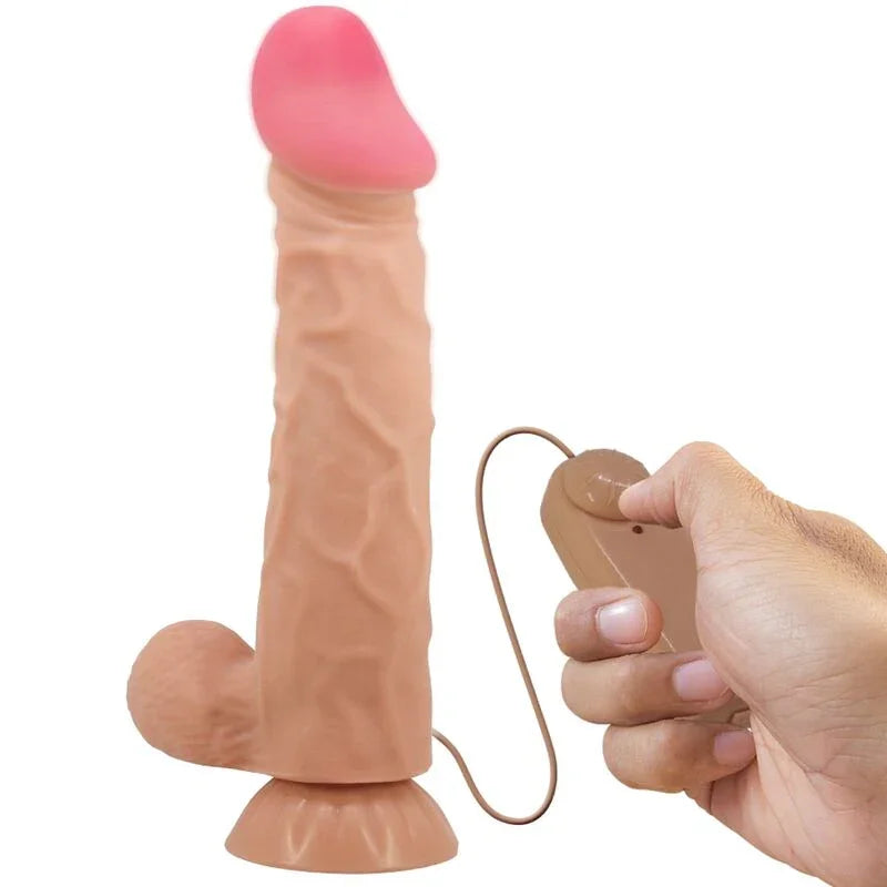 PRETTY LOVE - SLIDING SKIN SERIES DILDO REALÍSTICO CON VENTOSA PIEL DESLIZANTE CONTROL REMOTO NATURAL 24 CM - Nuvica