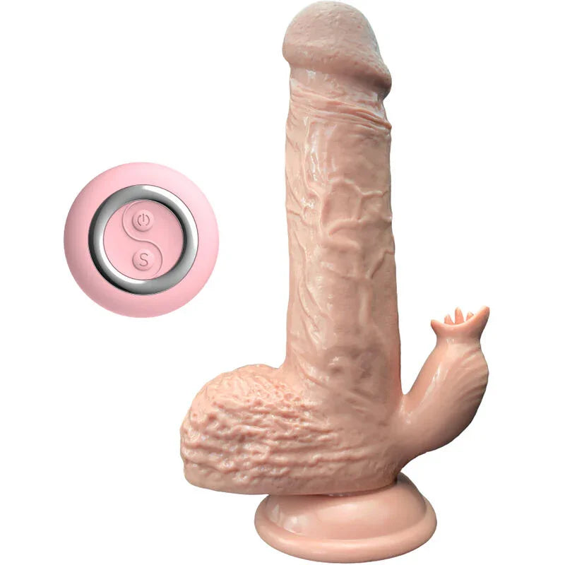 ARMONY - DILDO REALÍSTICO VIBRADOR & THRUSTING CON LENGUA ESTIMULADOR 19 CM - Nuvica