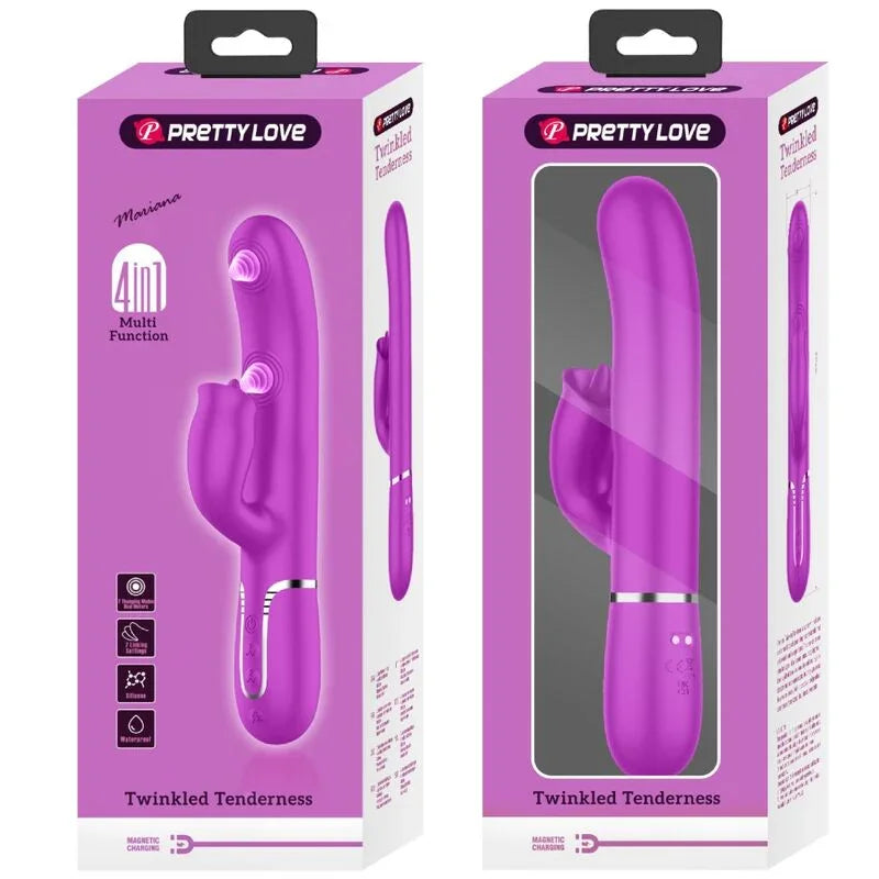 PRETTY LOVE - VIBRADOR RABBIT CON LICKING FUCSIA - Nuvica