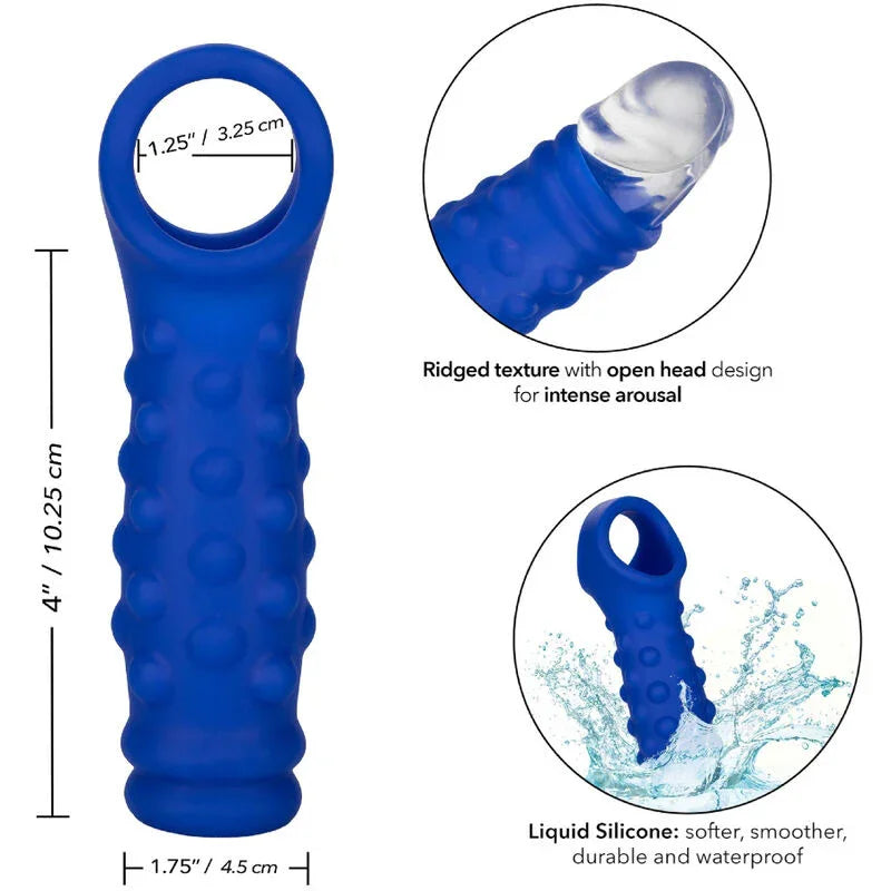 CALEXOTICS - ADMIRAL BEADED FUNDA PENE SILICONA LÍQUIDA AZUL - Nuvica