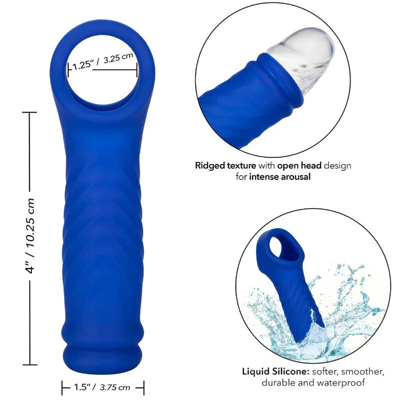 CALEXOTICS - ADMIRAL WAVE FUNDA PENE SILICONA LÍQUIDA AZUL - Nuvica