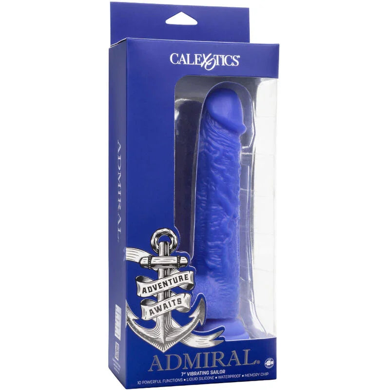 CALEXOTICS - ADMIRAL SAILOR DILDO REALÍSTICO VIBRADOR AZUL - Nuvica