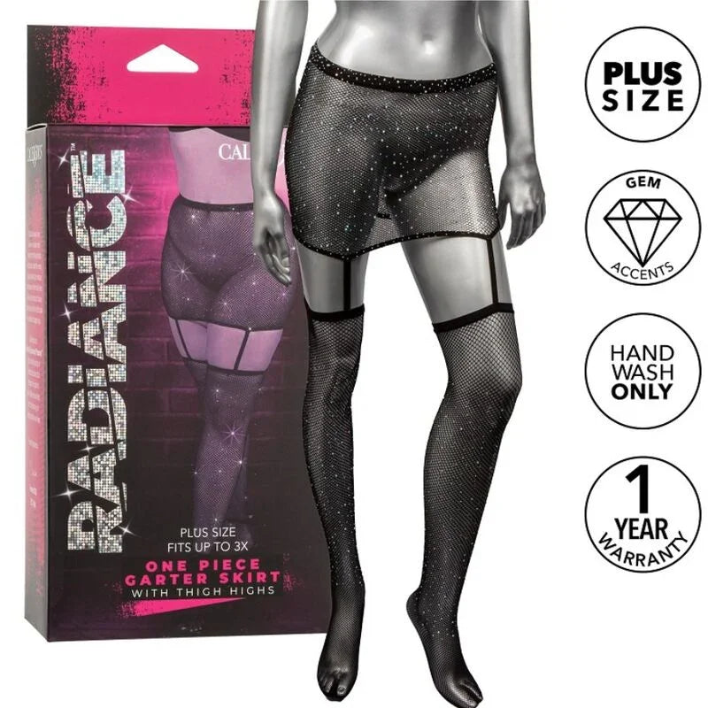 CALEXOTICS - RADIANCE FALDA DE LIGA HASTA EL MUSLO TALLA GRANDE - Nuvica