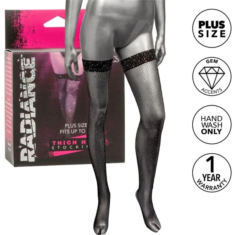 CALEXOTICS - RADIANCE MEDIAS HASTA EL MUSLO PEDRERÍA TALLA GRANDE - Nuvica