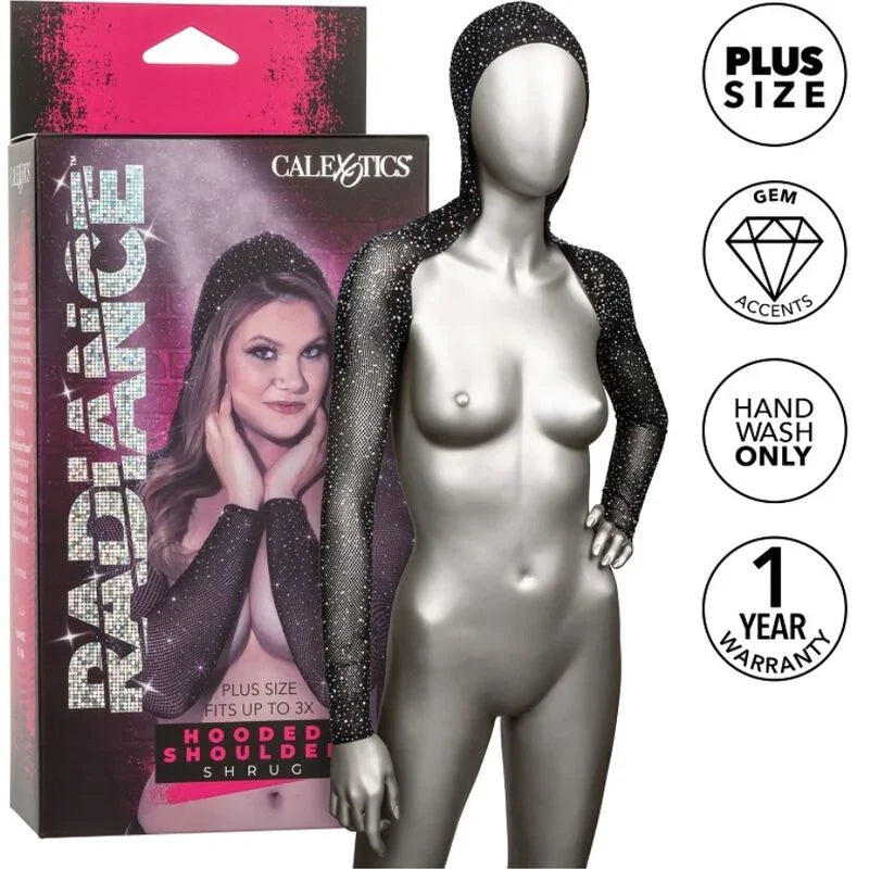 CALEXOTICS - RADIANCE ENCOGIMIENTO DE HOMBROS CON CAPUCHA PEDRERÍA TALLA GRANDE - Nuvica
