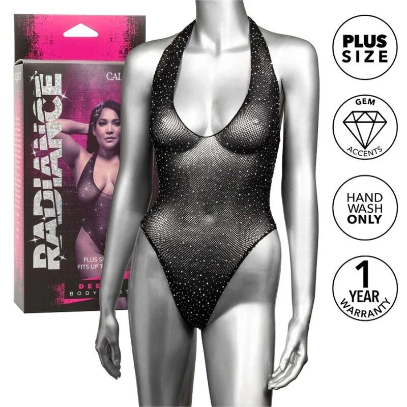 CALEXOTICS - RADIANCE BODY CON ESCOTE EN V PROFUNDO PEDRERÍA TALLA GRANDE - Nuvica