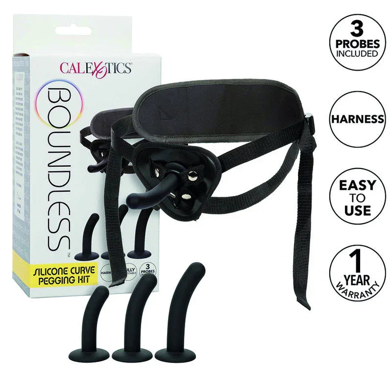 CALEXOTICS - BOUNDLESS KIT ARNÉS SILICONA CURVADO - Nuvica