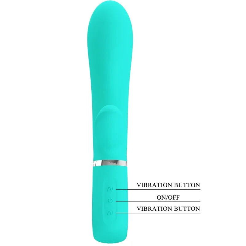 PRETTY LOVE - THOMAS VIBRADOR PUNTO G MULTIFUNCIÓN VERDE AGUA - Nuvica