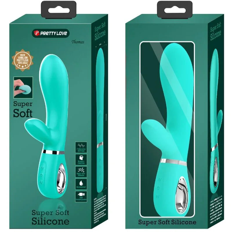 PRETTY LOVE - THOMAS VIBRADOR PUNTO G MULTIFUNCIÓN VERDE AGUA - Nuvica