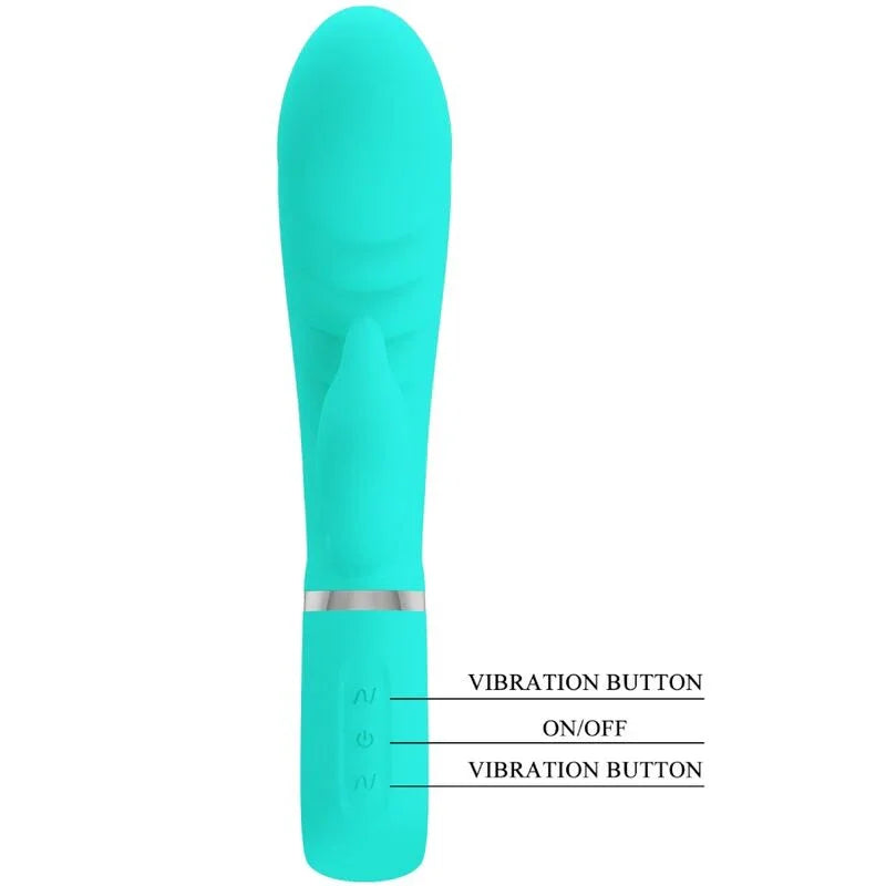 PRETTY LOVE - PRESCOTT VIBRADOR PUNTO G MULTIFUNCIÓN VERDE AGUA - Nuvica