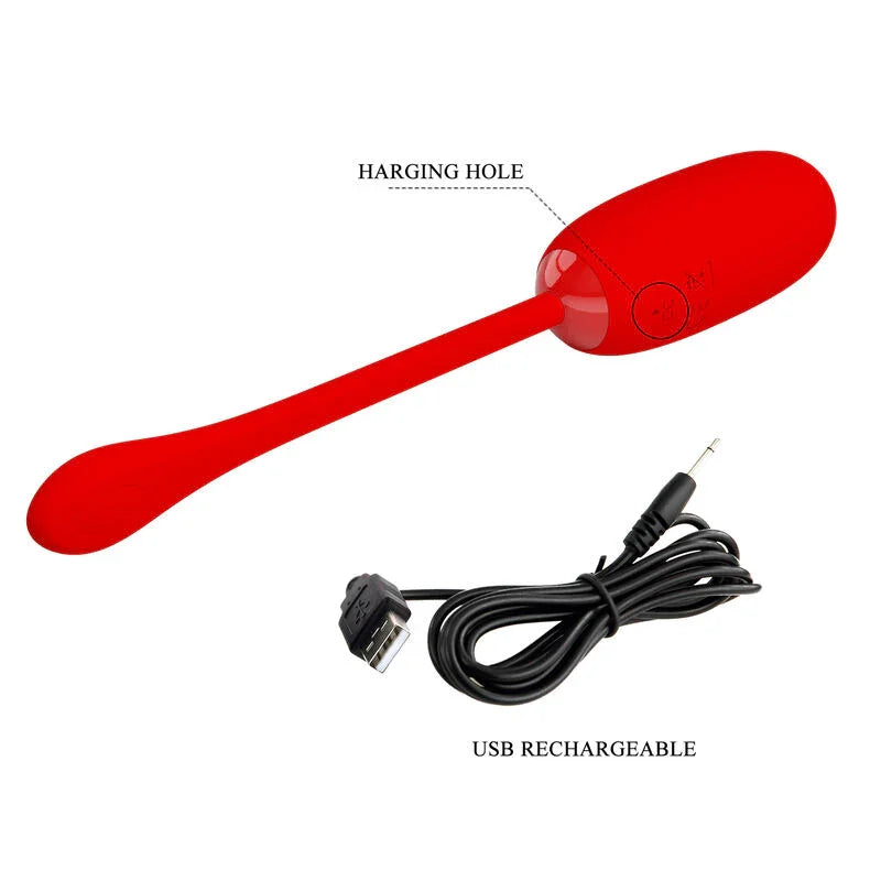 PRETTY LOVE - JULIUS HUEVO VIBRADOR IMPERMEBLE & RECARGABLE ROJO - Nuvica