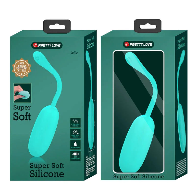 PRETTY LOVE - JULIUS HUEVO VIBRADOR IMPERMEBLE & RECARGABLE VERDE AGUA - Nuvica