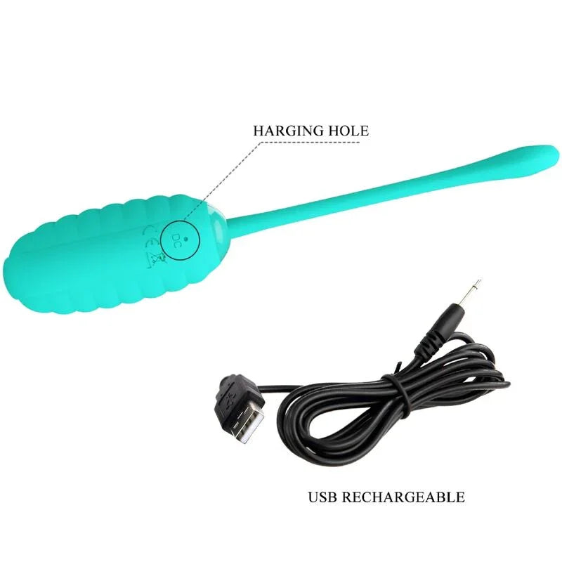 PRETTY LOVE - KIRK HUEVO VIBRADOR RECARGABLE VERDE AGUA - Nuvica