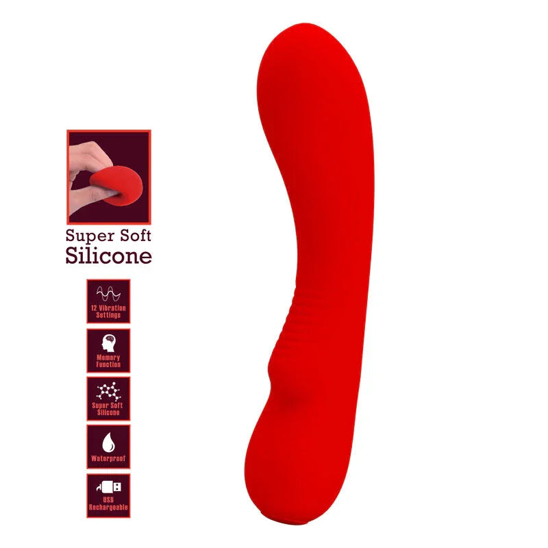 PRETTY LOVE - PRESCOTT VIBRADOR RECARGABLE ROJO - Nuvica