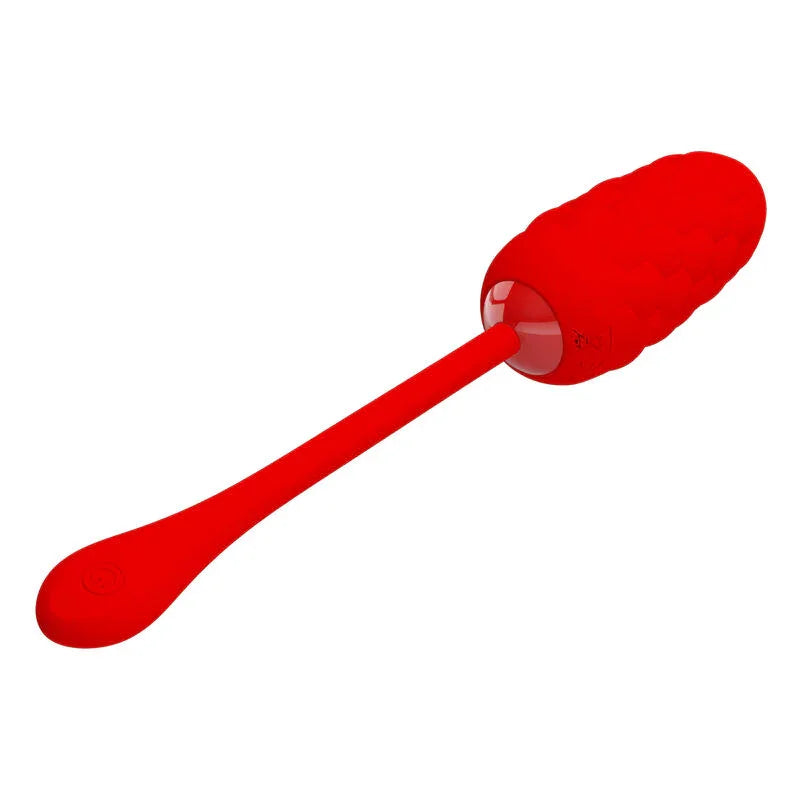 PRETTY LOVE - HUEVO VIBRADOR CON TEXTURA MARINA RECARGABLE ROJO - Nuvica