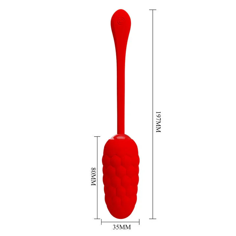 PRETTY LOVE - HUEVO VIBRADOR CON TEXTURA MARINA RECARGABLE ROJO - Nuvica