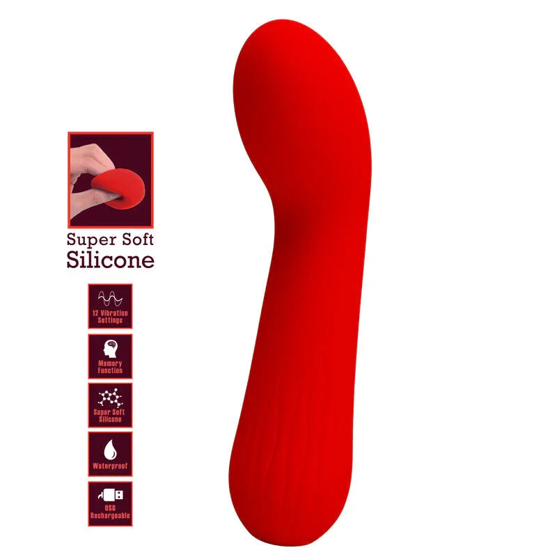 PRETTY LOVE - FAUN VIBRADOR RECARGABLE ROJO - Nuvica