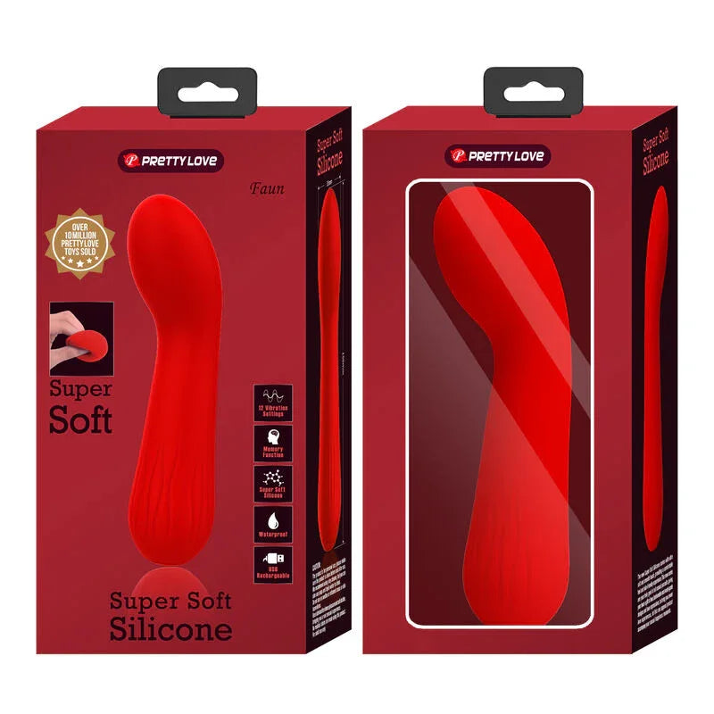 PRETTY LOVE - FAUN VIBRADOR RECARGABLE ROJO - Nuvica
