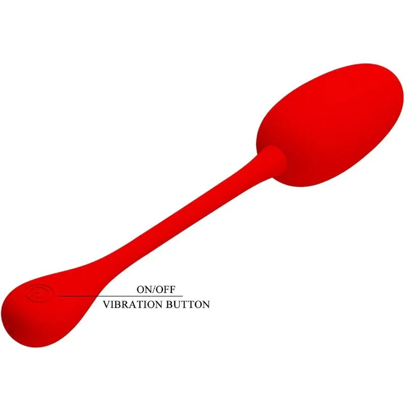 PRETTY LOVE - KNUCKER HUEVO VIBRADOR RECARGABLE ROJO - Nuvica