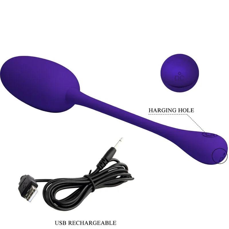 PRETTY LOVE - KNUCKER HUEVO VIBRADOR RECARGABLE LILA - Nuvica