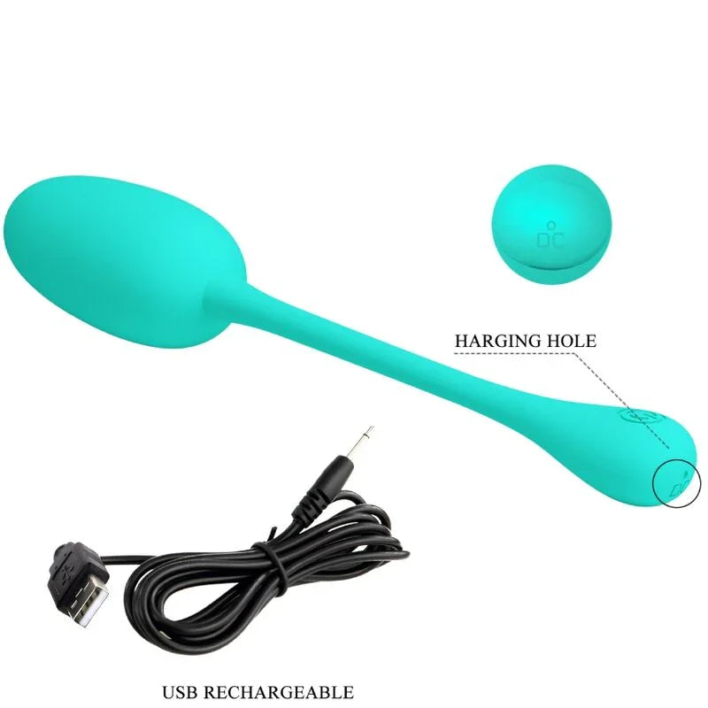 PRETTY LOVE - KNUCKER HUEVO VIBRADOR RECARGABLE VERDE AGUA - Nuvica